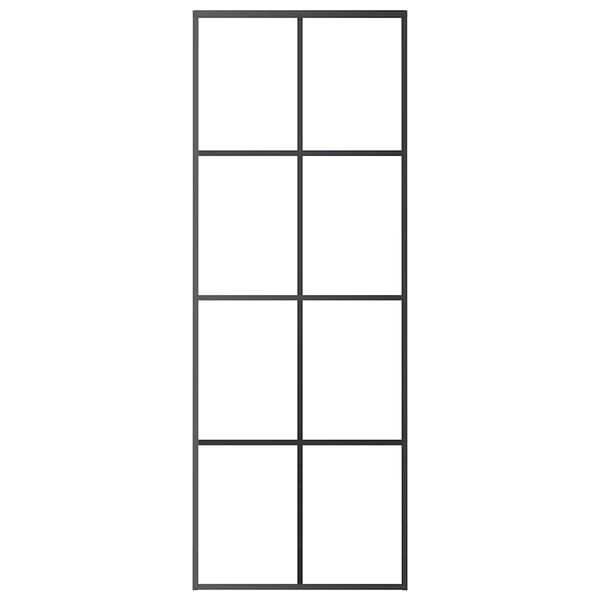 vidaXL Porta deslizante 76x205 cm vidro ESG e alum&iacute;nio preto