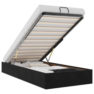 vidaXL Otomano Bed Frame No Colch&atilde;o Preto 80x200 cm Veludo