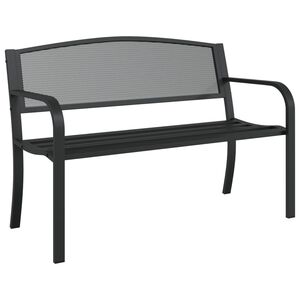 vidaXL Banco de jardim 119 cm a&ccedil;o preto