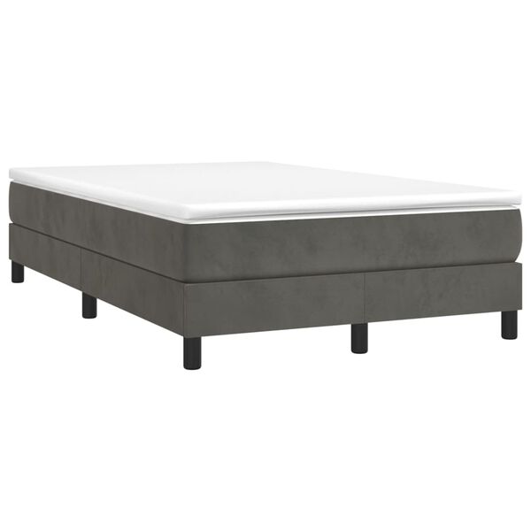 vidaXL Cama boxspring com colch&atilde;o 120x200 cm veludo cinzento-escuro