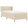 vidaXL Cama Box com colch&atilde;o com cabeceira Creme 90 x 190 cm tecido