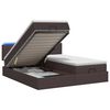 vidaXL Cama Ottoman com Colch&atilde;o e LED Marrom Escuro 200 x 200 cm