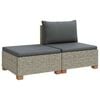 vidaXL 2 unid. Conjunto de Lounge de Rattan com Almofadas GENDT