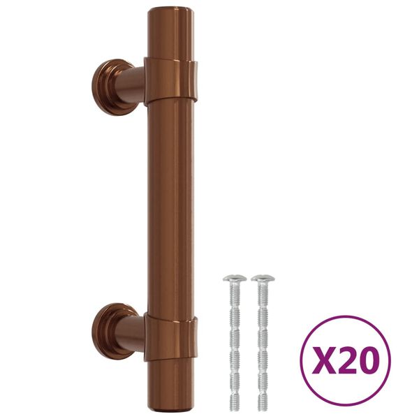 vidaXL Puxadores para m&oacute;veis 20 pcs 64 mm a&ccedil;o inoxid&aacute;vel bronze