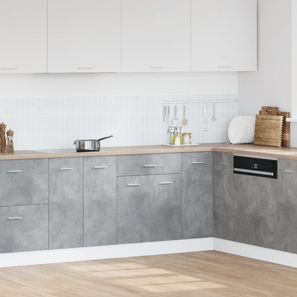 vidaXL Armário inferior c/ gavetas “Lyon” contraplacado cinzento