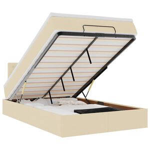 vidaXL Cama Otomana com colch&atilde;o & LEDs 120x190cm tecido creme