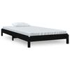 vidaXL Cama empilhável 75x190 cm madeira de pinho maciça preto