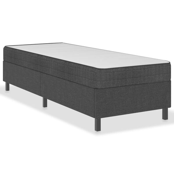 vidaXL Cama boxspring 90x200 cm tecido cinzento-escuro