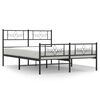 vidaXL Estrutura de cama com cabeceira e p&eacute;s 140x200 cm metal preto