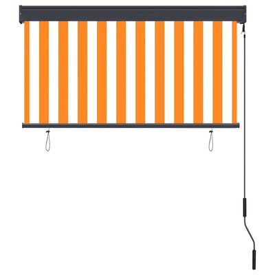 vidaXL Estore de rolo para exterior 120x250 cm branco e laranja