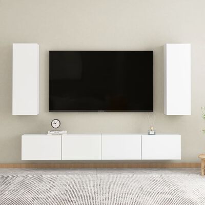 vidaXL Móvel de TV 30,5x30x90 cm contraplacado branco