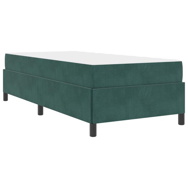 vidaXL Estrutura da Cama com colch&atilde;o Verde Escuro 90 x 190 cm tecido