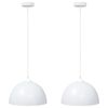 vidaXL Candeeiros suspensos 2 pcs altura ajust&aacute;vel E27 branco &Oslash; 30 cm