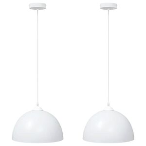 vidaXL Candeeiros suspensos 2 pcs altura ajust&aacute;vel E27 branco &Oslash; 30 cm