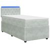 vidaXL Cama Box Spring com Colch&atilde;o e LED Cinzento-claro 90 x 190 cm