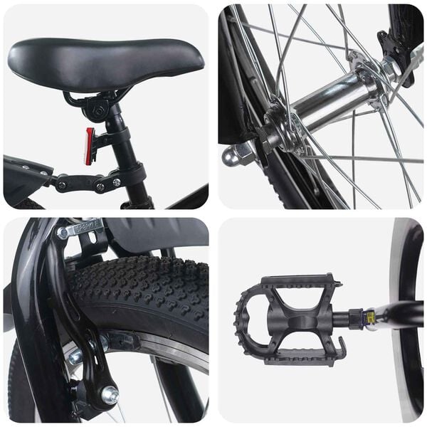 vidaXL Bicicleta Infantil 20 Polegadas para 6-11 Anos Preto