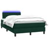 vidaXL Cama box spring c/ colch&atilde;o e LED 120x220 cm veludo verde-escuro