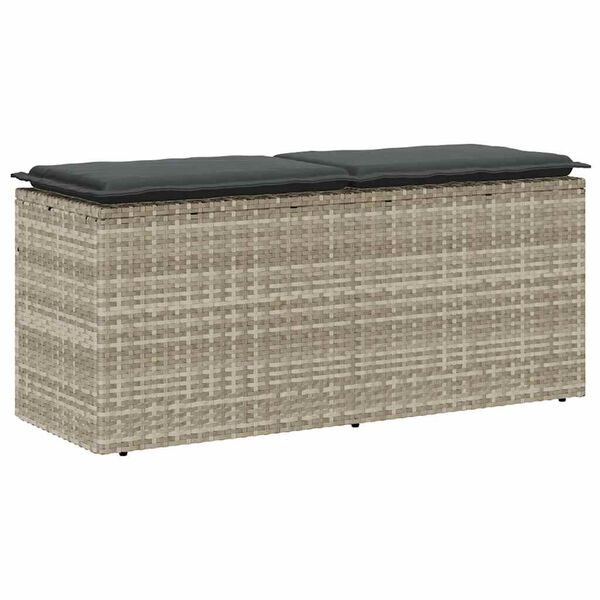 vidaXL Banco de jardim com almofadão 110x40x44 cm vime PE