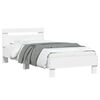vidaXL Estrutura de cama com cabeceira e luzes LED 75x190 cm branco