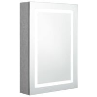 vidaXL Armário espelhado casa de banho LED 50x13x70cm cinzento cimento