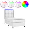 vidaXL Cama box spring c/ colch&atilde;o/LED 80x200cm couro artificial branco