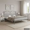 vidaXL Estrutura de cama metal 200x200 cm cinzento
