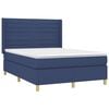 vidaXL Cama box spring c/ colch&atilde;o e LED 140x200 cm tecido azul