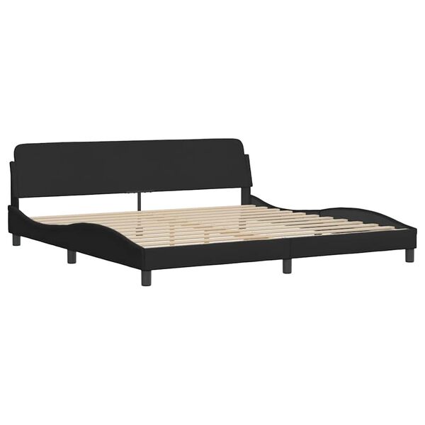 vidaXL Estrutura de cama Dover 200x200 cm tecido preto