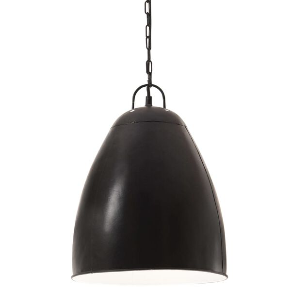 vidaXL Candeeiro suspenso industrial redondo 25 W 32 cm E27 preto