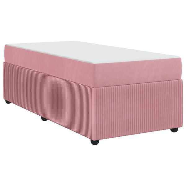 vidaXL Estrutura da Cama com colch&atilde;o Rosa 80 x 200 cm tecido