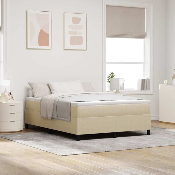 vidaXL Cama Box Cinza Claro e Branco 160 x 200 cm