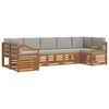 vidaXL Conjunto de Sof&aacute;s para Exterior 7 unid. Cinza Natural e Claro