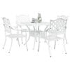 vidaXL Conjunto de Mesa de Jardim 5 pcs Branco Alum&iacute;nio Fundido