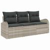 vidaXL Conjunto de Sof&aacute; de Jardim com almofada 3 pcs Cinzento-claro