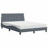 vidaXL Cama com colch&atilde;o Hanko 120x200 cm veludo cinzento-escuro