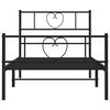 vidaXL Estrutura de cama com cabeceira e p&eacute;s 100x190 cm metal preto