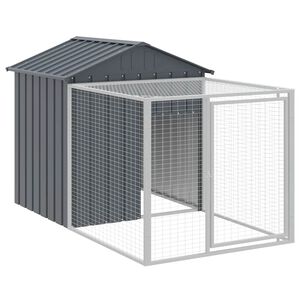 vidaXL Gaiola para galinhas com corredor antracite 117x201x123 cm a&ccedil;o galvanizado
