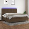 vidaXL Cama box spring c/ colch&atilde;o/LED 200x200cm tecido castanho-escuro