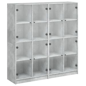 vidaXL Estante c/ portas 136x37x142 cm derivados madeira cinza cimento