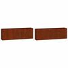 vidaXL Vasos/floreiras de parede 2 pcs a&ccedil;o corten cor enferrujado