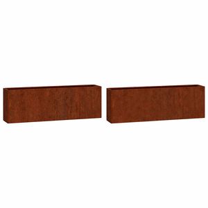 vidaXL Vasos/floreiras de parede 2 pcs a&ccedil;o corten cor enferrujado