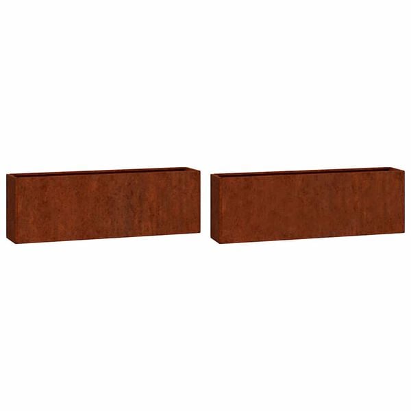vidaXL Vasos/floreiras de parede 2 pcs a&ccedil;o corten cor enferrujado