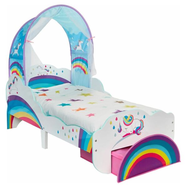 Worlds Apart Cama infantil com gaveta unicórnio 142x77x128 cm
