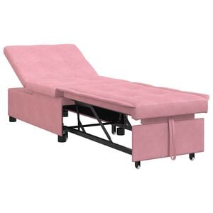 vidaXL Sof&aacute;-Cama Rosa 194 x 67 x 82 cm Veludo