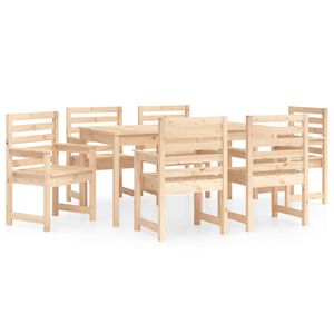 vidaXL 7 pcs conjunto de jantar para jardim madeira de pinho maciça