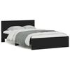 vidaXL Estrutura de cama com cabeceira 135x190 cm preto