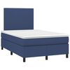 vidaXL Cama box spring c/ colch&atilde;o e LED 120x190 cm tecido azul