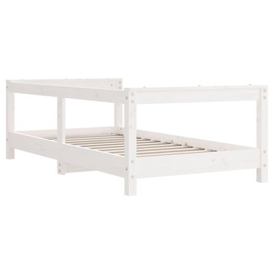vidaXL Estrutura de cama infantil 70x140 cm pinho maciço branco