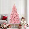 vidaXL &Aacute;rvore de Natal Artificial Pr&eacute;-iluminada Rosa 180 cm PVC