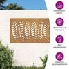 vidaXL Decora&ccedil;&atilde;o p/ muro de jardim 105x55 cm a&ccedil;o corten design folhas